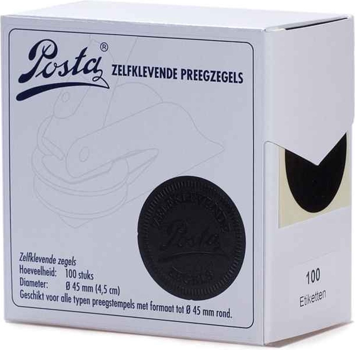 Zegeletiketten | zwart | mat | Ø45mm